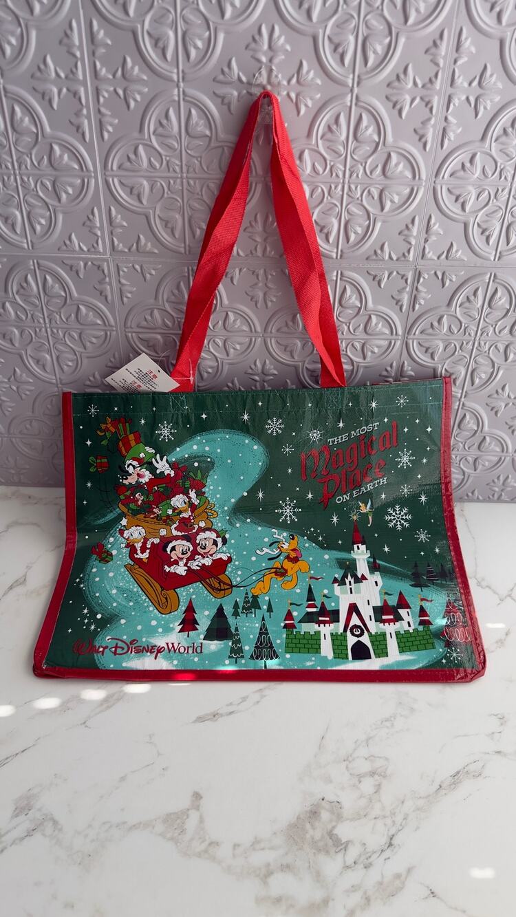 Disney Parks Christmas Holiday Reusable Shopping Tote Bag Most Magical Place NWT